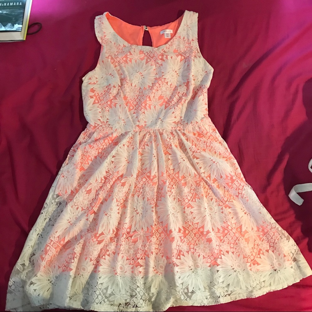 neon lace dress, great for Easter and spring!